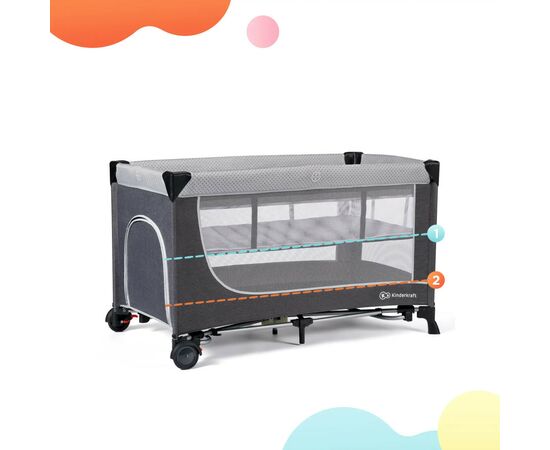 Кроватка Kinderkraft манеж Leody Grey (5902533917990), изображение 8 Кроватка Kinderkraft манеж Leody Grey (5902533917990), изображение 8