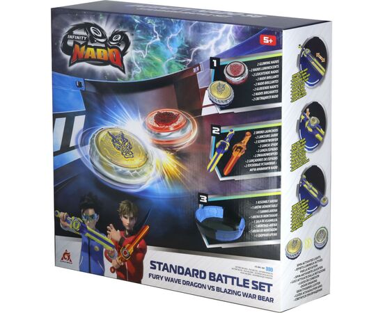Дзига Auldey Infinity Nado VI Battle Set Fury Wave Dragon vs Blazing War Bear (EU654181)