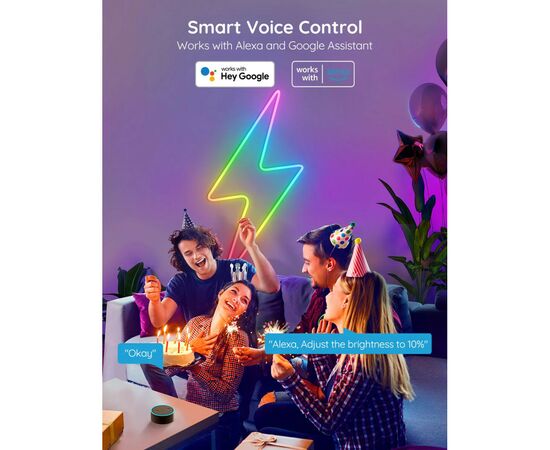 Светодиодная лента Govee Neon LED Strip Light 3м Білий (H61A03D1), изображение 12 Светодиодная лента Govee Neon LED Strip Light 3м Білий (H61A03D1), изображение 12