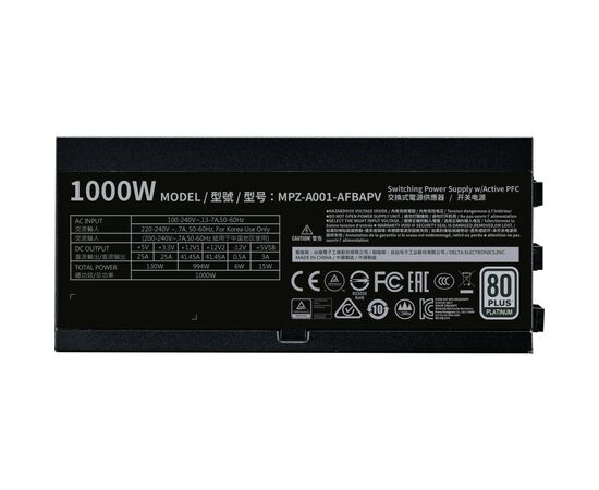 Блок питания CoolerMaster 1000W V Platinum (MPZ-A001-AFBAPV-EU), изображение 10 Блок питания CoolerMaster 1000W V Platinum (MPZ-A001-AFBAPV-EU), изображение 10