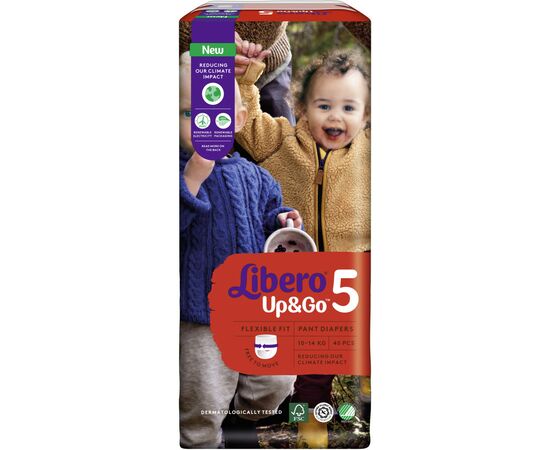 Подгузник Libero UpGo 5 10-14 кг 40 шт (7322541089706), изображение 2 Подгузник Libero UpGo 5 10-14 кг 40 шт (7322541089706), изображение 2
