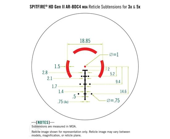 Прицел Vortex Spitfire 3x Prism II Scope AR-BDC4 Reticle (SPR-300) (929053), изображение 10 Прицел Vortex Spitfire 3x Prism II Scope AR-BDC4 Reticle (SPR-300) (929053), изображение 10
