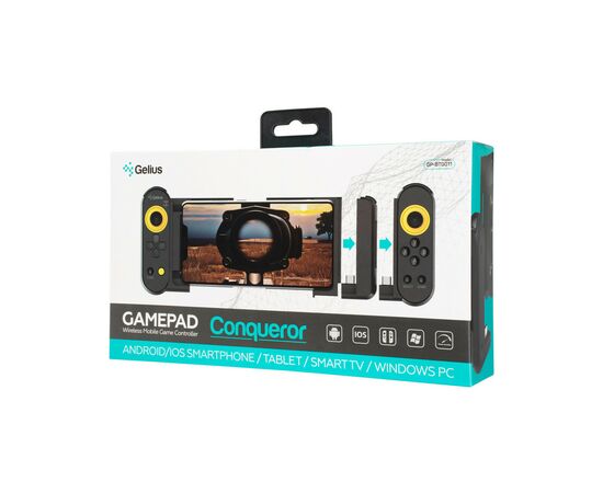Геймпад Gelius Pro Conqueror GP-BTG-011 Bluetooth Black (00000086239), изображение 2 Геймпад Gelius Pro Conqueror GP-BTG-011 Bluetooth Black (00000086239), изображение 2