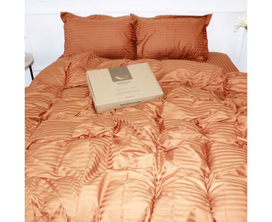 Постельное белье MirSon Satin Stripe 30-0005Brown 160х220 Семейный (2200005249079), изображение 2