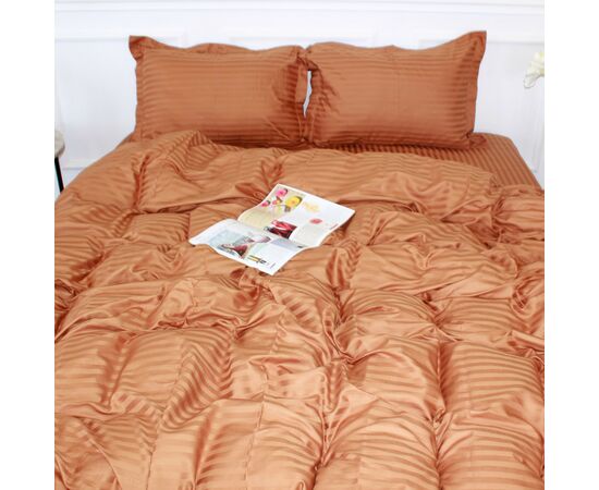 Постельное белье MirSon Satin Stripe 30-0005Brown 160х220 Семейный (2200005249079), изображение 3