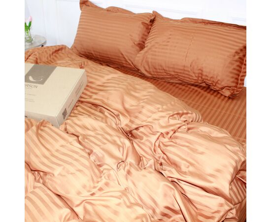 Постельное белье MirSon Satin Stripe 30-0005Brown 160х220 Семейный (2200005249079), изображение 4
