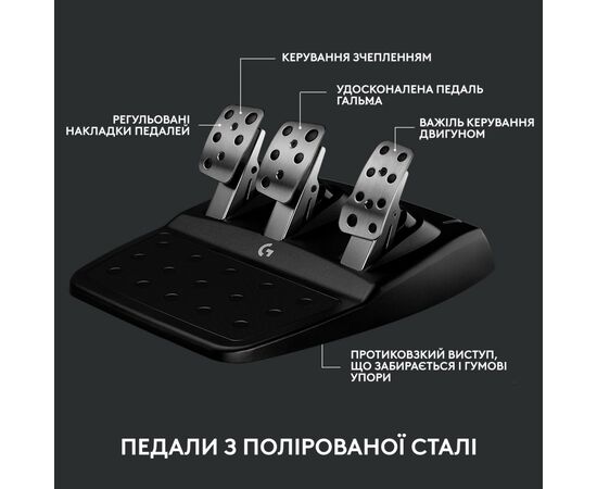 Руль Logitech G923 Racing Wheel and Pedals for Xbox One and PC Black (941-000158), изображение 7 Руль Logitech G923 Racing Wheel and Pedals for Xbox One and PC Black (941-000158), изображение 7