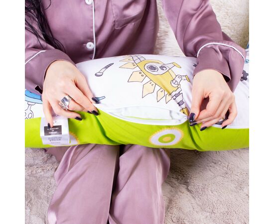 Подушка MirSon для беременных и кормления №8331 Print Line 17-0576 Dinosaur robot Бязь 30х170х20 см (2200006200567), изображение 3 Подушка MirSon для беременных и кормления №8331 Print Line 17-0576 Dinosaur robot Бязь 30х170х20 см (2200006200567), изображение 3