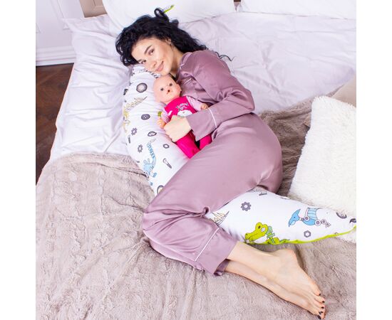 Подушка MirSon для беременных и кормления №8331 Print Line 17-0576 Dinosaur robot Бязь 30х170х20 см (2200006200567), изображение 4 Подушка MirSon для беременных и кормления №8331 Print Line 17-0576 Dinosaur robot Бязь 30х170х20 см (2200006200567), изображение 4