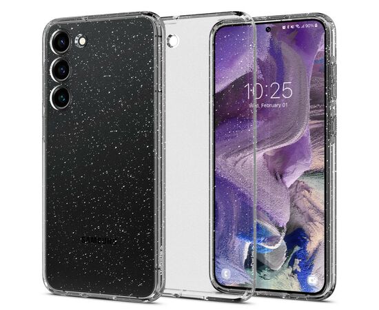 Чехол для моб. телефона Spigen Samsung Galaxy S23 Liquid Crystal Glitter, Crystal Quartz (ACS05710), изображение 2 Чехол для моб. телефона Spigen Samsung Galaxy S23 Liquid Crystal Glitter, Crystal Quartz (ACS05710), изображение 2