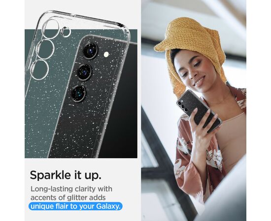 Чехол для моб. телефона Spigen Samsung Galaxy S23 Liquid Crystal Glitter, Crystal Quartz (ACS05710), изображение 6 Чехол для моб. телефона Spigen Samsung Galaxy S23 Liquid Crystal Glitter, Crystal Quartz (ACS05710), изображение 6