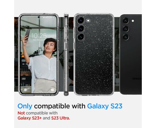 Чехол для моб. телефона Spigen Samsung Galaxy S23 Liquid Crystal Glitter, Crystal Quartz (ACS05710), изображение 8 Чехол для моб. телефона Spigen Samsung Galaxy S23 Liquid Crystal Glitter, Crystal Quartz (ACS05710), изображение 8