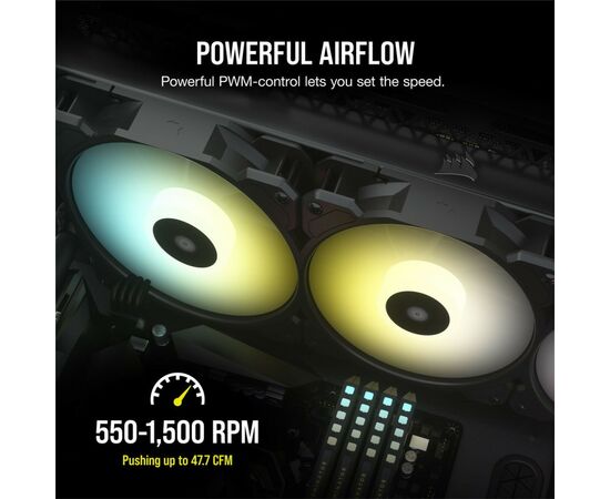 Кулер для корпуса Corsair SP120 RGB ELITE (CO-9050109-WW), изображение 12 Кулер для корпуса Corsair SP120 RGB ELITE (CO-9050109-WW), изображение 12