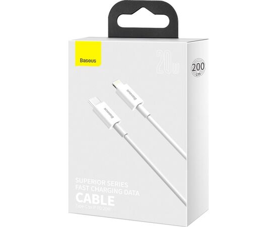 Дата кабель USB-C to Lightning 1.0m 20W Superior Series White Baseus (CATLYS-A02), изображение 10 Дата кабель USB-C to Lightning 1.0m 20W Superior Series White Baseus (CATLYS-A02), изображение 10