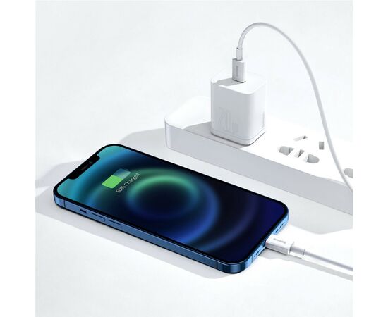 Дата кабель USB-C to Lightning 1.0m 20W Superior Series White Baseus (CATLYS-A02), изображение 7 Дата кабель USB-C to Lightning 1.0m 20W Superior Series White Baseus (CATLYS-A02), изображение 7
