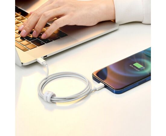 Дата кабель USB-C to Lightning 1.0m 20W Superior Series White Baseus (CATLYS-A02), изображение 9 Дата кабель USB-C to Lightning 1.0m 20W Superior Series White Baseus (CATLYS-A02), изображение 9