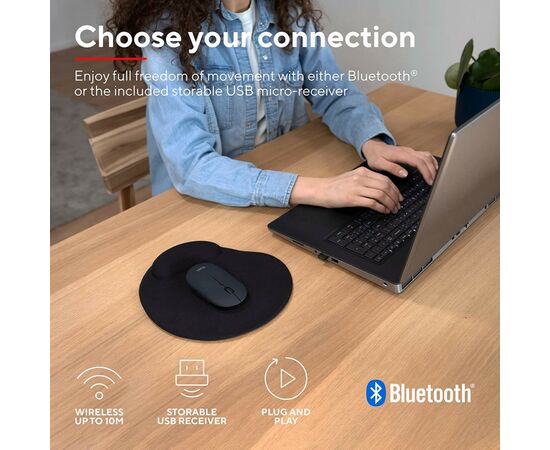 Мышка Trust Puck Wireless/Bluetooth Silent Black (24059), зображення 11 Мышка Trust Puck Wireless/Bluetooth Silent Black (24059), зображення 11