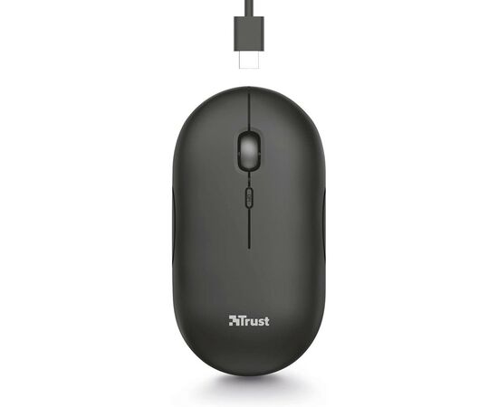 Мышка Trust Puck Wireless/Bluetooth Silent Black (24059), зображення 4 Мышка Trust Puck Wireless/Bluetooth Silent Black (24059), зображення 4