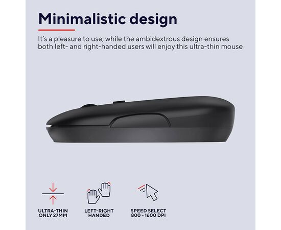 Мышка Trust Puck Wireless/Bluetooth Silent Black (24059), зображення 8 Мышка Trust Puck Wireless/Bluetooth Silent Black (24059), зображення 8
