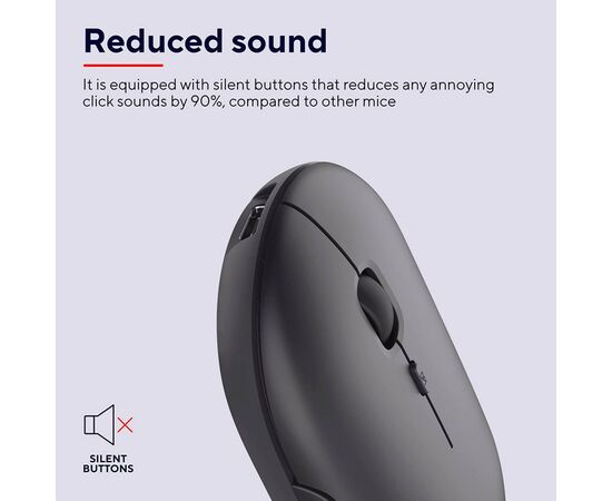 Мышка Trust Puck Wireless/Bluetooth Silent Black (24059), зображення 9 Мышка Trust Puck Wireless/Bluetooth Silent Black (24059), зображення 9