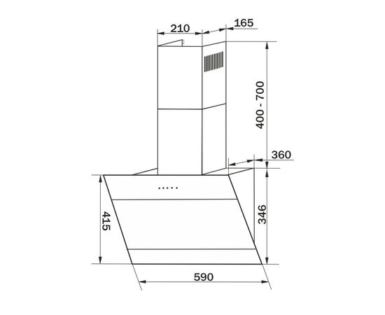 Вытяжка кухонная GRANADO Vivares 603-750 black glass (GCH326311), изображение 11 Вытяжка кухонная GRANADO Vivares 603-750 black glass (GCH326311), изображение 11