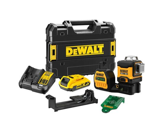 Лазерный нивелир DeWALT линейный 10.8/12/18В XR Li-Ion, зеленый луч, 1x2Ah 18V, TSTAK (DCE089D1G18), изображение 8 Лазерный нивелир DeWALT линейный 10.8/12/18В XR Li-Ion, зеленый луч, 1x2Ah 18V, TSTAK (DCE089D1G18), изображение 8