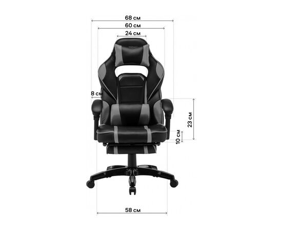 Кресло игровое GT Racer X-2749-1 Gray/Black Suede (X-2749-1 Fabric Gray/Black Suede), изображение 11 Кресло игровое GT Racer X-2749-1 Gray/Black Suede (X-2749-1 Fabric Gray/Black Suede), изображение 11