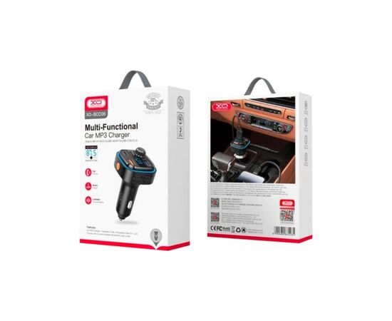 FM модулятор XO BCC08 автомобільний зарядний пристрій MP3/PD/2USB/3,1A Чорни (XO-BCC08), изображение 6 FM модулятор XO BCC08 автомобільний зарядний пристрій MP3/PD/2USB/3,1A Чорни (XO-BCC08), изображение 6