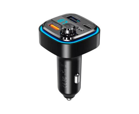 FM модулятор XO BCC08 автомобільний зарядний пристрій MP3/PD/2USB/3,1A Чорни (XO-BCC08)