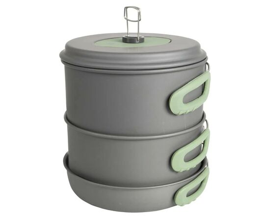 Набор туристической посуды Bo-Camp Explorer XL Hard Anodized 4 предмети Сірий/Зелений (2200249), изображение 11 Набор туристической посуды Bo-Camp Explorer XL Hard Anodized 4 предмети Сірий/Зелений (2200249), изображение 11