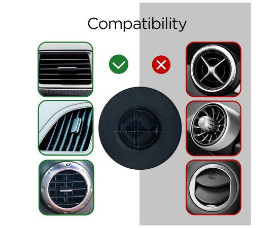 Универсальный автодержатель Spigen Kuel H12 Air Vent Magnetic Swivel Black (000CD20115), изображение 11 Универсальный автодержатель Spigen Kuel H12 Air Vent Magnetic Swivel Black (000CD20115), изображение 11