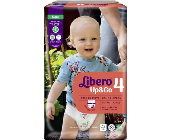 Подгузник Libero Up&Go Размер 4 (7-11 кг) 42 шт (7322541742243), изображение 2 Подгузник Libero Up&Go Размер 4 (7-11 кг) 42 шт (7322541742243), изображение 2