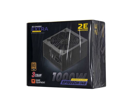 Блок питания 2E GAMING EXTRA POWER (1000W), >90, 80+ Gold, 140mm, 1xMB 24pin(20+4), 2xCPU 8pin(4+4), 4xMolex, 6x (2E-EP1000GM-140), изображение 11 Блок питания 2E GAMING EXTRA POWER (1000W), >90, 80+ Gold, 140mm, 1xMB 24pin(20+4), 2xCPU 8pin(4+4), 4xMolex, 6x (2E-EP1000GM-140), изображение 11