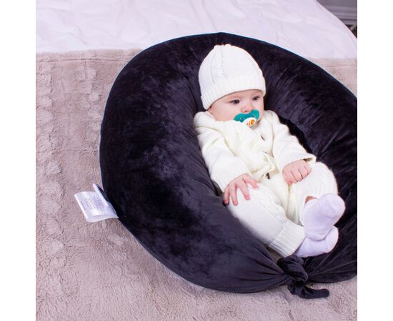 Подушка MirSon для беременных и кормления №8305 Velvet Line 28-0007 Black Велюр 30х170х20 см (2200006200307), изображение 3 Подушка MirSon для беременных и кормления №8305 Velvet Line 28-0007 Black Велюр 30х170х20 см (2200006200307), изображение 3