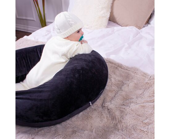 Подушка MirSon для беременных и кормления №8305 Velvet Line 28-0007 Black Велюр 30х170х20 см (2200006200307), изображение 4 Подушка MirSon для беременных и кормления №8305 Velvet Line 28-0007 Black Велюр 30х170х20 см (2200006200307), изображение 4