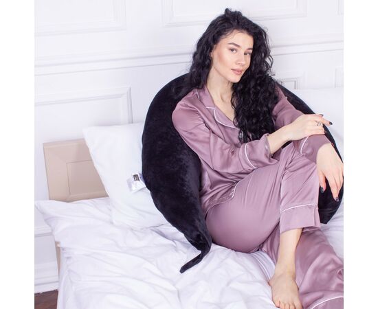 Подушка MirSon для беременных и кормления №8305 Velvet Line 28-0007 Black Велюр 30х170х20 см (2200006200307), изображение 6 Подушка MirSon для беременных и кормления №8305 Velvet Line 28-0007 Black Велюр 30х170х20 см (2200006200307), изображение 6