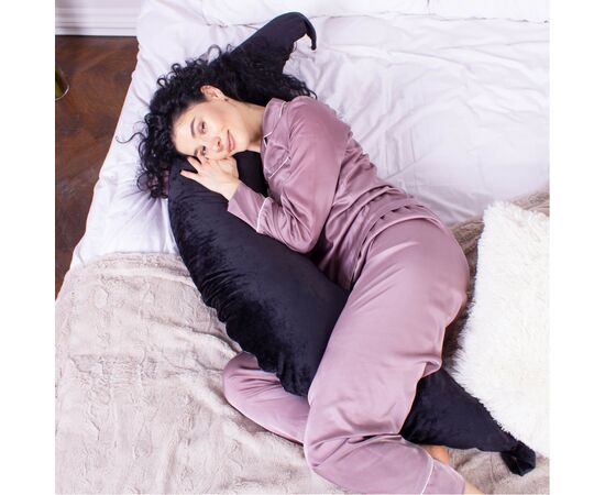 Подушка MirSon для беременных и кормления №8305 Velvet Line 28-0007 Black Велюр 30х170х20 см (2200006200307), изображение 7 Подушка MirSon для беременных и кормления №8305 Velvet Line 28-0007 Black Велюр 30х170х20 см (2200006200307), изображение 7