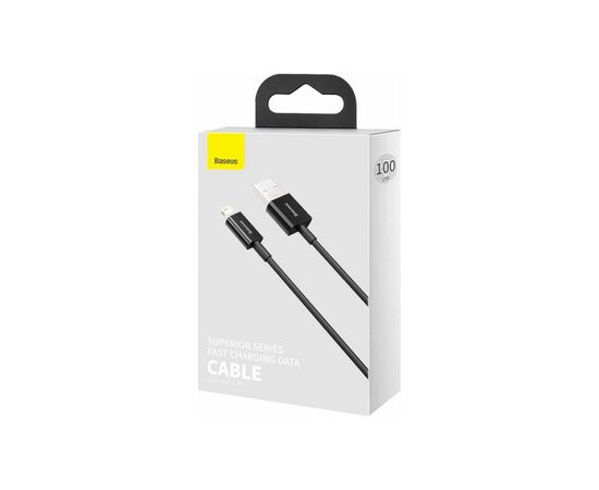 Дата кабель USB 2.0 AM to Lightning 1.0m 2.4A Superior Series Black Baseus (CALYS-A01), изображение 3 Дата кабель USB 2.0 AM to Lightning 1.0m 2.4A Superior Series Black Baseus (CALYS-A01), изображение 3