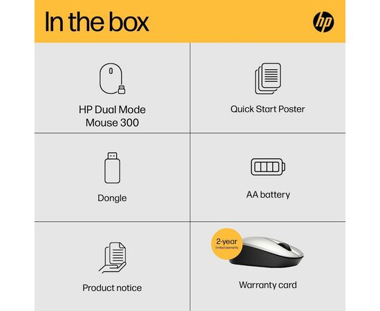 Мишка HP Dual Mode Bluetooth/Wireless Silver (6CR72AA), зображення 11 Мишка HP Dual Mode Bluetooth/Wireless Silver (6CR72AA), зображення 11