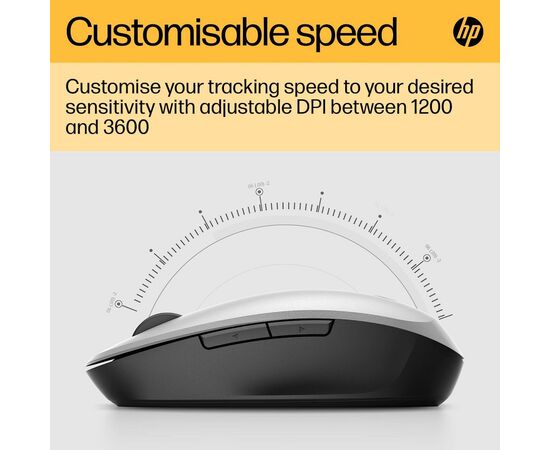 Мишка HP Dual Mode Bluetooth/Wireless Silver (6CR72AA), зображення 7 Мишка HP Dual Mode Bluetooth/Wireless Silver (6CR72AA), зображення 7