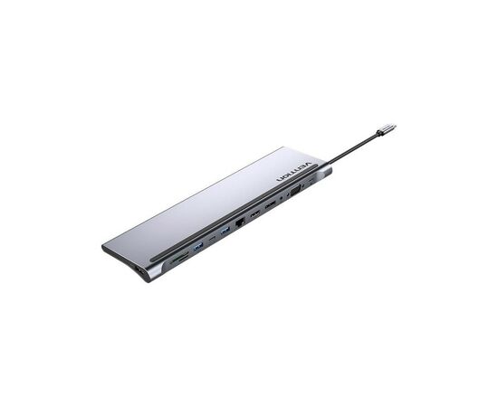 Концентратор Vention USB3.1 Type-C to DP/HDMI/VGA/USB-C/USB3.0x3/RJ45/SD/TF/TRRS 3.5mm/PD 100W 12in1 (THSHC)