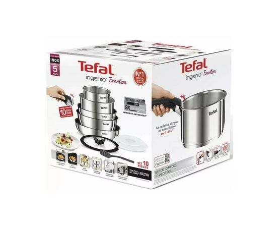 Набір посуду Tefal Ingenio Emotion 10 предметів (L925SA14), зображення 8 Набір посуду Tefal Ingenio Emotion 10 предметів (L925SA14), зображення 8