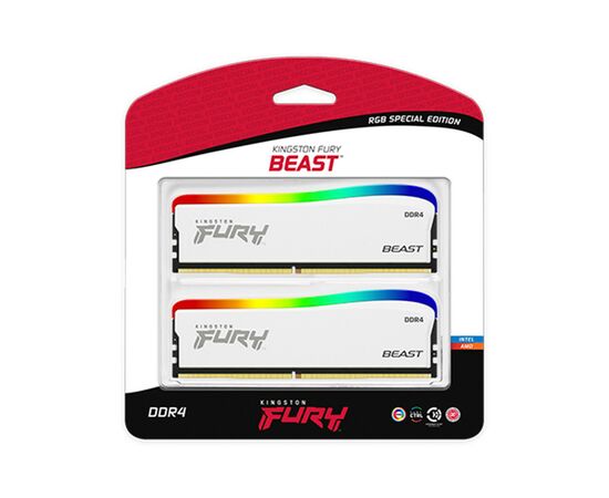 Модуль памяти для компьютера DDR4 32GB (2x16GB) 3600 MHz Beast White RGB SE Kingston Fury (ex.HyperX) (KF436C18BWAK2/32), изображение 6 Модуль памяти для компьютера DDR4 32GB (2x16GB) 3600 MHz Beast White RGB SE Kingston Fury (ex.HyperX) (KF436C18BWAK2/32), изображение 6