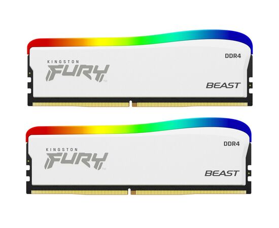 Модуль памяти для компьютера DDR4 32GB (2x16GB) 3600 MHz Beast White RGB SE Kingston Fury (ex.HyperX) (KF436C18BWAK2/32)