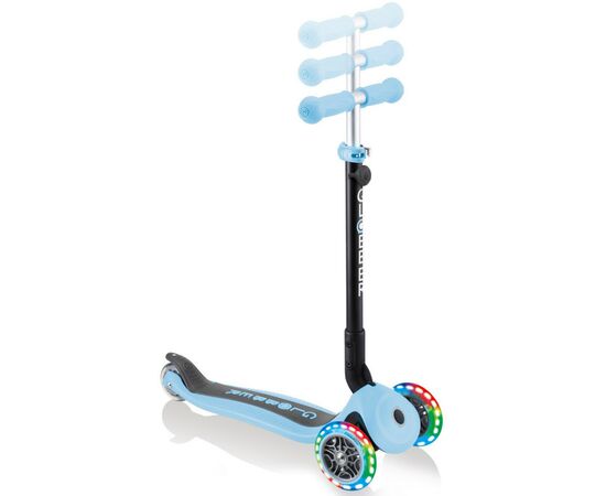 Самокат Globber Go Up Foldable Plus Lights пастельно-синій (743-200), зображення 6 Самокат Globber Go Up Foldable Plus Lights пастельно-синій (743-200), зображення 6