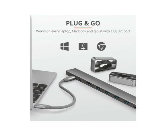 Концентратор Trust Dalyx Aluminium 10-in-1 USB-C Multi-port Dock (23417_TRUST), изображение 10 Концентратор Trust Dalyx Aluminium 10-in-1 USB-C Multi-port Dock (23417_TRUST), изображение 10