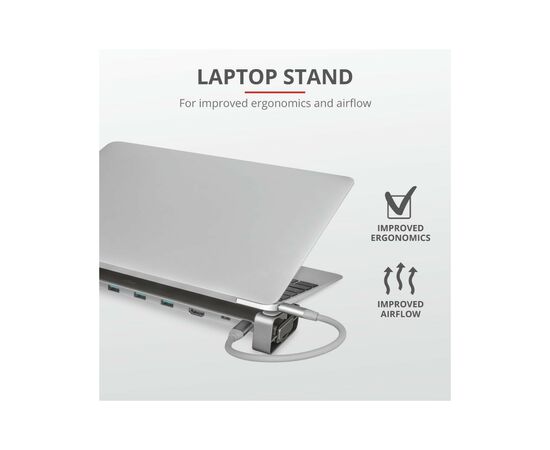 Концентратор Trust Dalyx Aluminium 10-in-1 USB-C Multi-port Dock (23417_TRUST), изображение 11 Концентратор Trust Dalyx Aluminium 10-in-1 USB-C Multi-port Dock (23417_TRUST), изображение 11