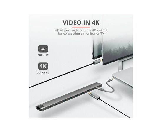 Концентратор Trust Dalyx Aluminium 10-in-1 USB-C Multi-port Dock (23417_TRUST), изображение 12 Концентратор Trust Dalyx Aluminium 10-in-1 USB-C Multi-port Dock (23417_TRUST), изображение 12
