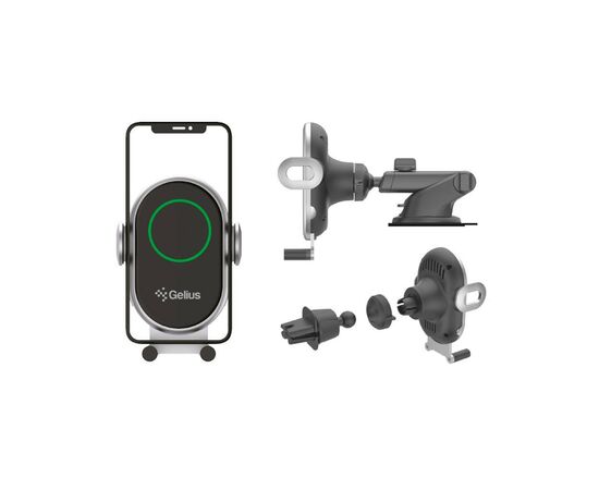 Универсальный автодержатель Gelius Pro Wally 3 Automatic WC-002 10W (Wireless Charger) Black (00000082798), изображение 10 Универсальный автодержатель Gelius Pro Wally 3 Automatic WC-002 10W (Wireless Charger) Black (00000082798), изображение 10