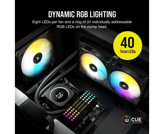 Система водного охлаждения Corsair iCUE H100i Elite LCD Display Liquid CPU (CW-9060061-WW), изображение 11 Система водного охлаждения Corsair iCUE H100i Elite LCD Display Liquid CPU (CW-9060061-WW), изображение 11